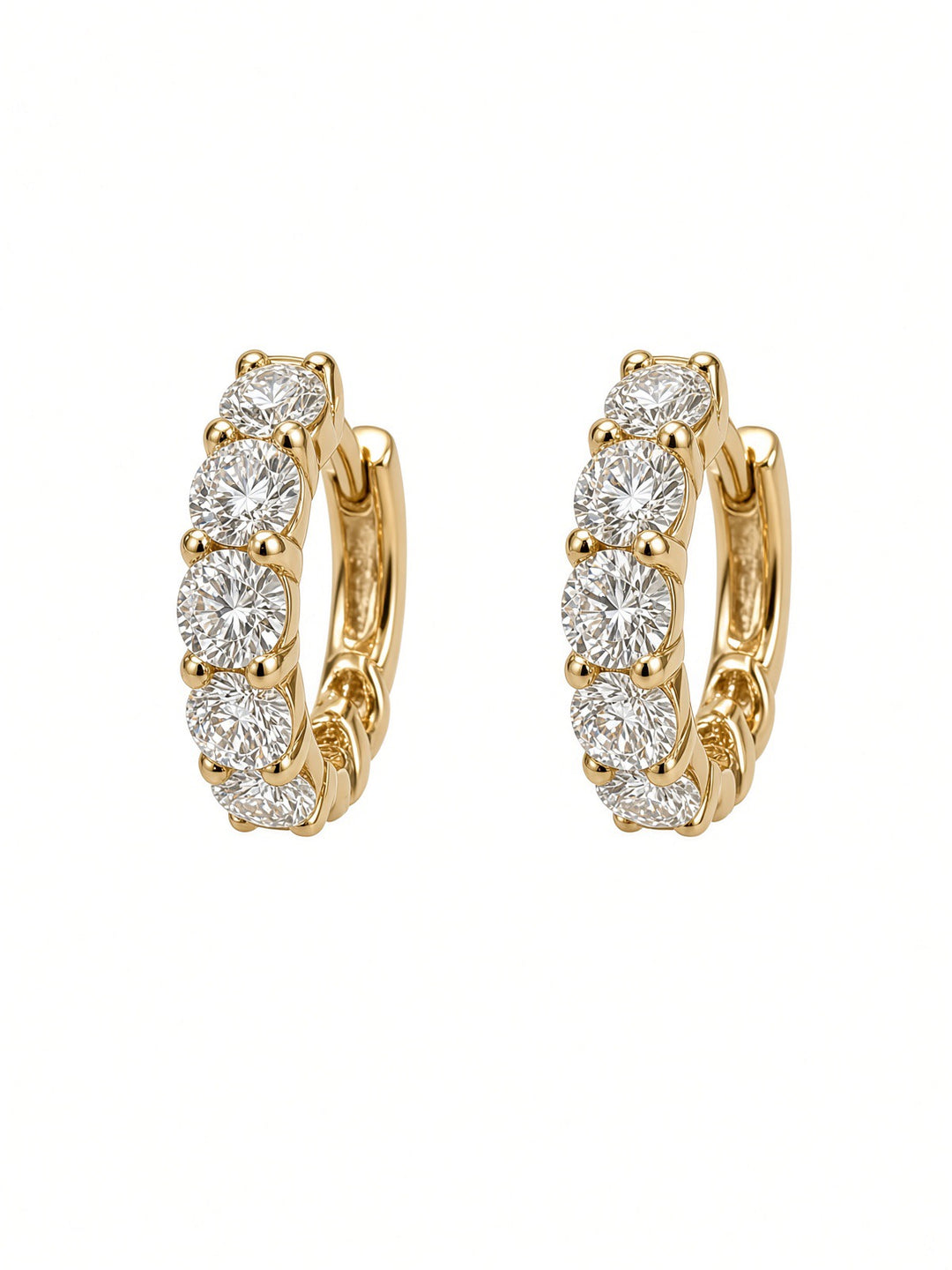3.07 CT Lab-Grown Diamond Hoop Earrings in 14K Gold