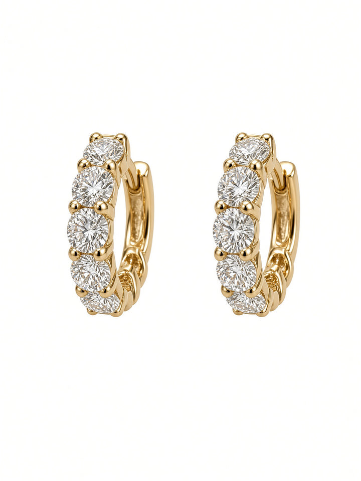 3.07 CT Lab-Grown Diamond Hoop Earrings in 14K Gold