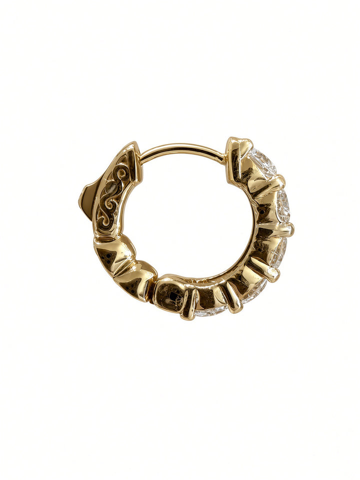 3.07 CT Lab-Grown Diamond Hoop Earrings in 14K Gold