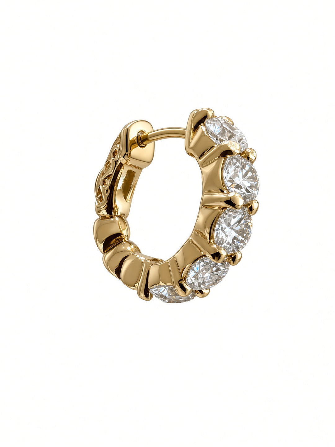 3.07 CT Lab-Grown Diamond Hoop Earrings in 14K Gold