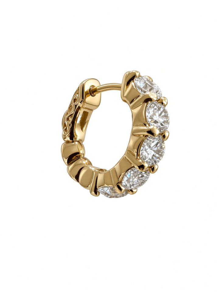 3.07 CT Lab-Grown Diamond Hoop Earrings in 14K Gold