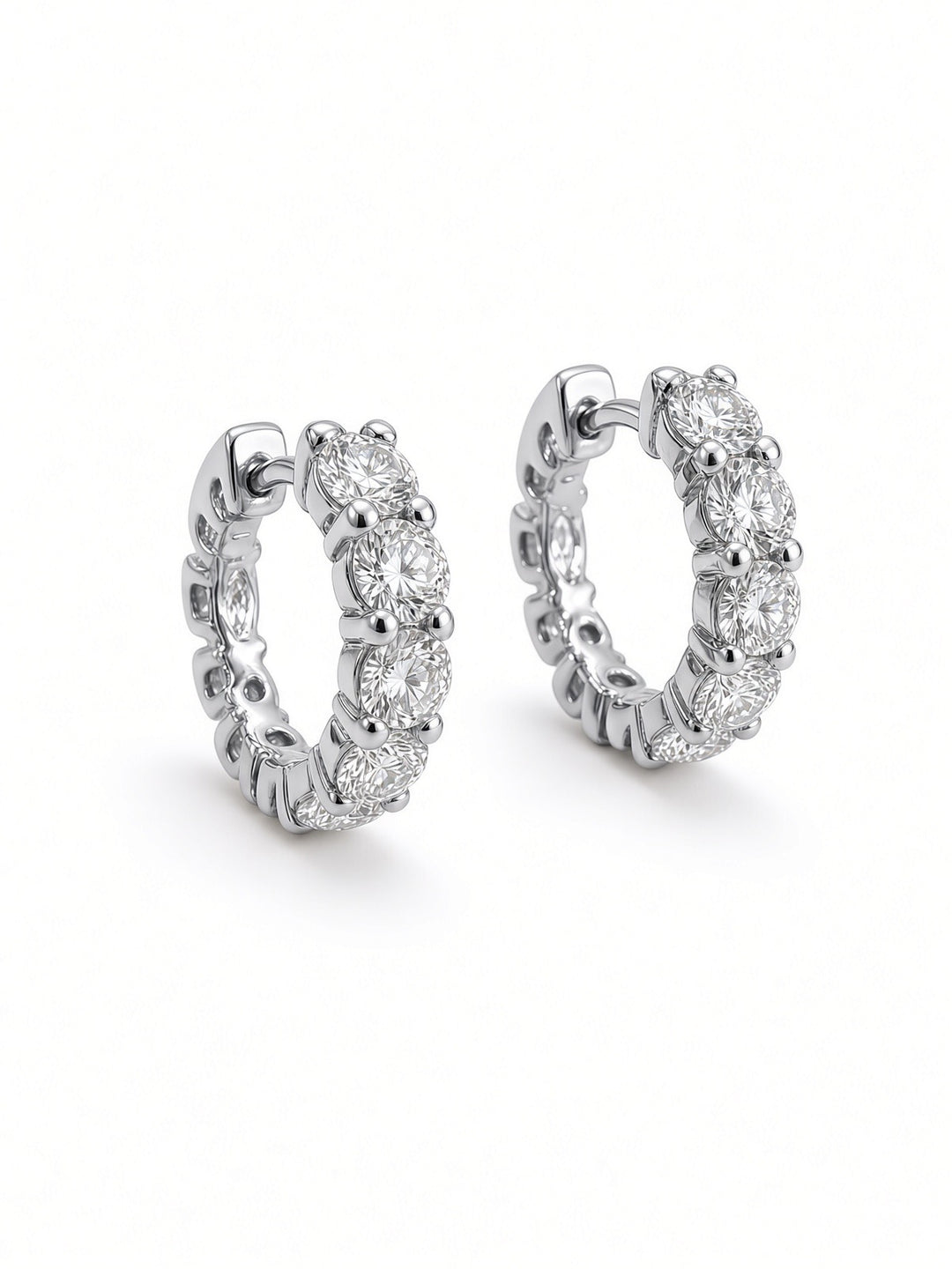 3.07 CT Lab-Grown Diamond Hoop Earrings in 14K Gold