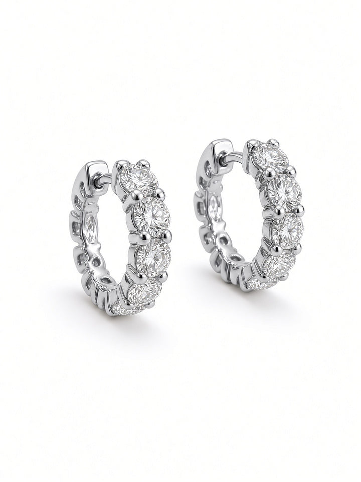 3.07 CT Lab-Grown Diamond Hoop Earrings in 14K Gold