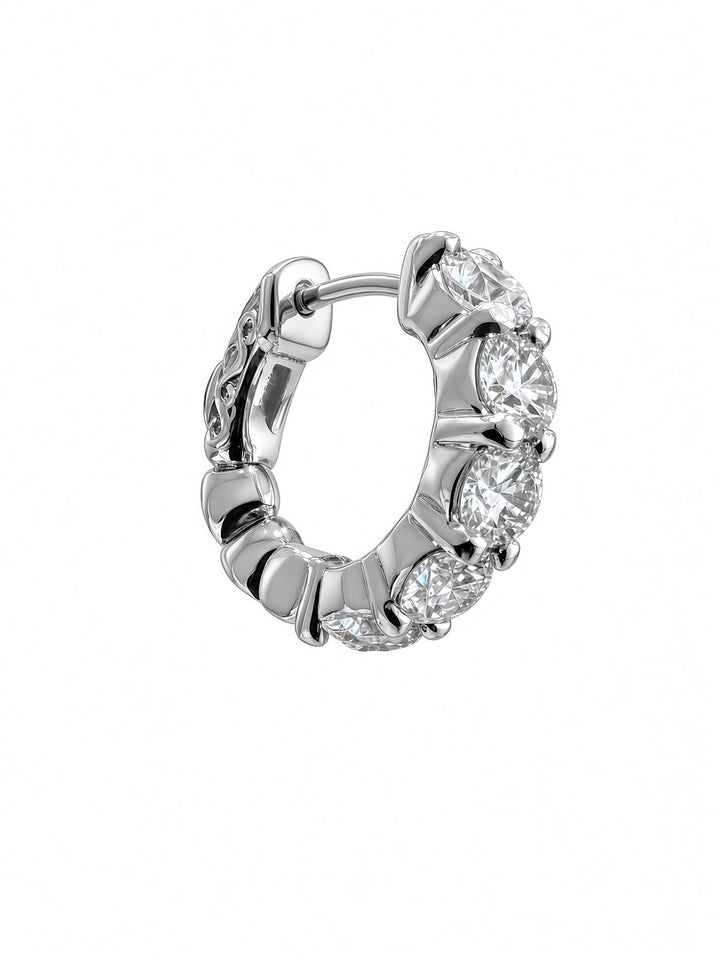 3.07 CT Lab-Grown Diamond Hoop Earrings in 14K Gold