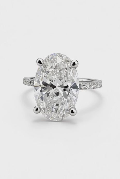 14K Yellow Gold Engagement 2.70CT Oval Cut Lab Diamond with 0.39CT Under Halo Design