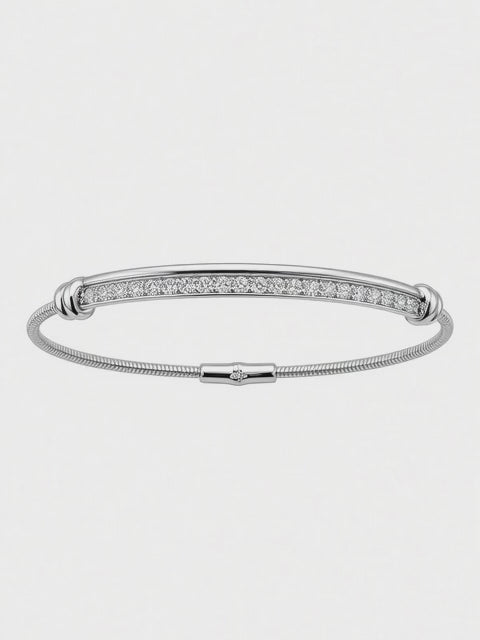 14K Gold Flexible Cable Diamond Bangle