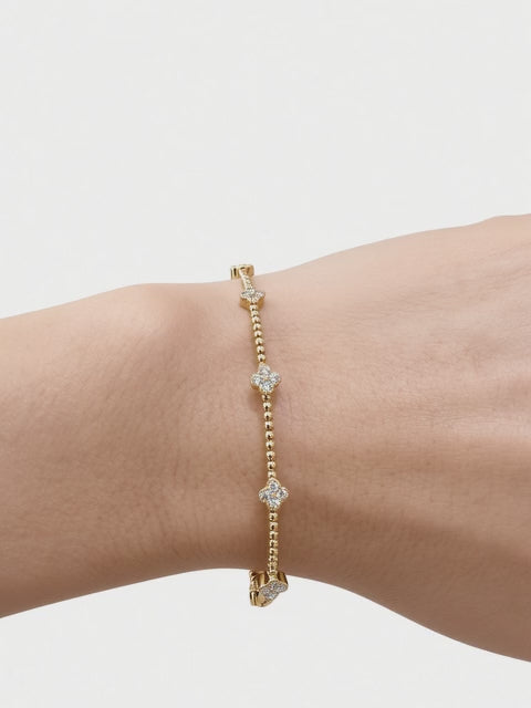 Clover 14K Gold Flexible Diamond Bangle – 0.47 CT Lab Diamonds