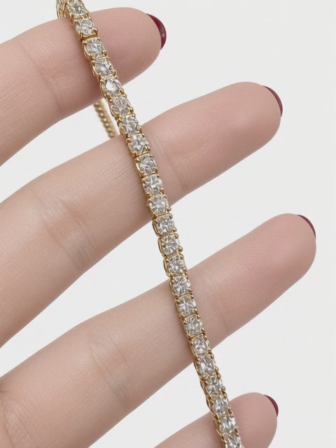 14K Gold Tennis Bracelet – 5.09 CT Lab Diamonds