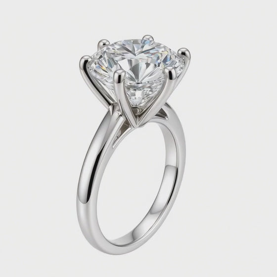 7.01CT Round Brilliant Lab-Grown Diamond Solitaire Engagement Ring in 14K White Gold