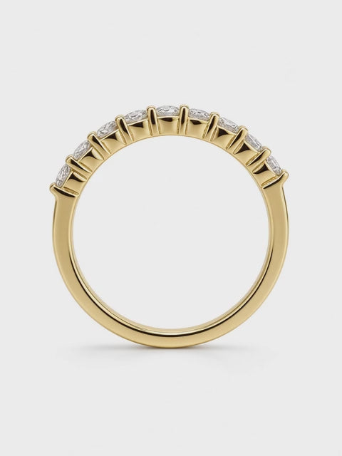 14K Yellow Gold Nine-Stone Lab Diamond Wedding Band — 0.47 CT