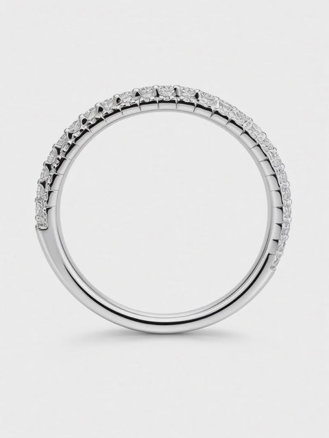 14K Rose Gold 0.29CT Round Lab Diamond Milgrain Pavé Wedding Band